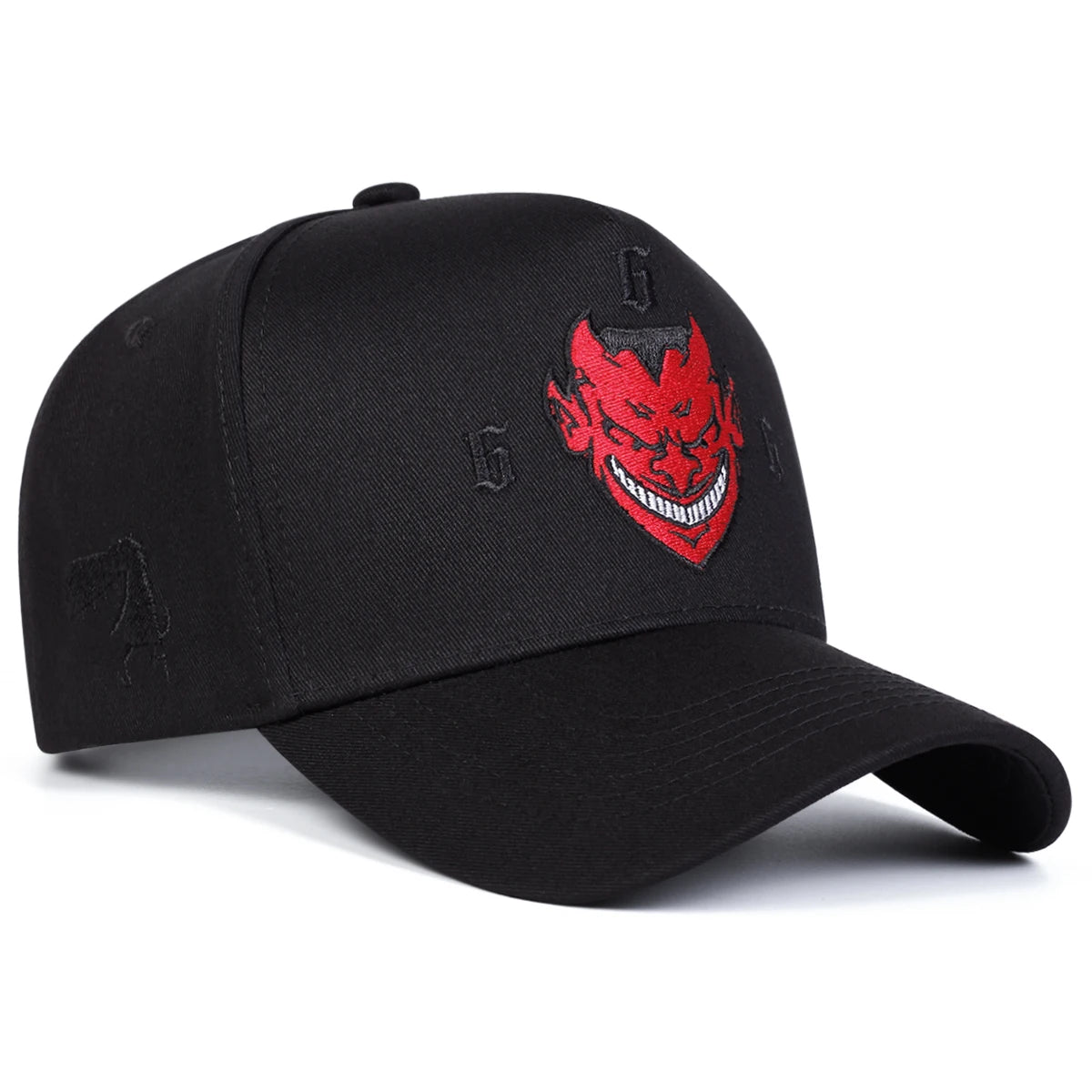 Unisex Red Face Grimace Embroidery Baseball Caps Spring