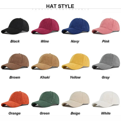 Fashion False Suede Baseball Caps For Men Women Autumn Winter Solid Retro Snapback Hip Hop Hat Unisex Street Adjustable Sun Caps