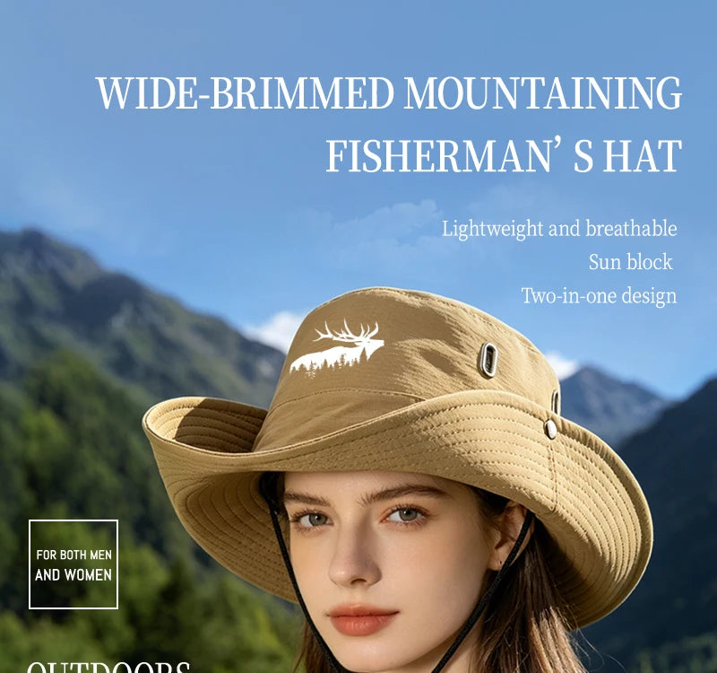Elk Forest Print Outdoor Bucket Hat