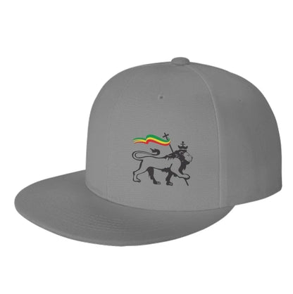 Lion Of Judah Rasta Flat Brim Snapback Cap