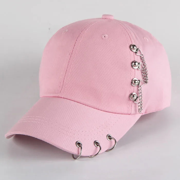 Fashion Cotton Baseball Cap Creative Piercing Ring Hip Hop Caps