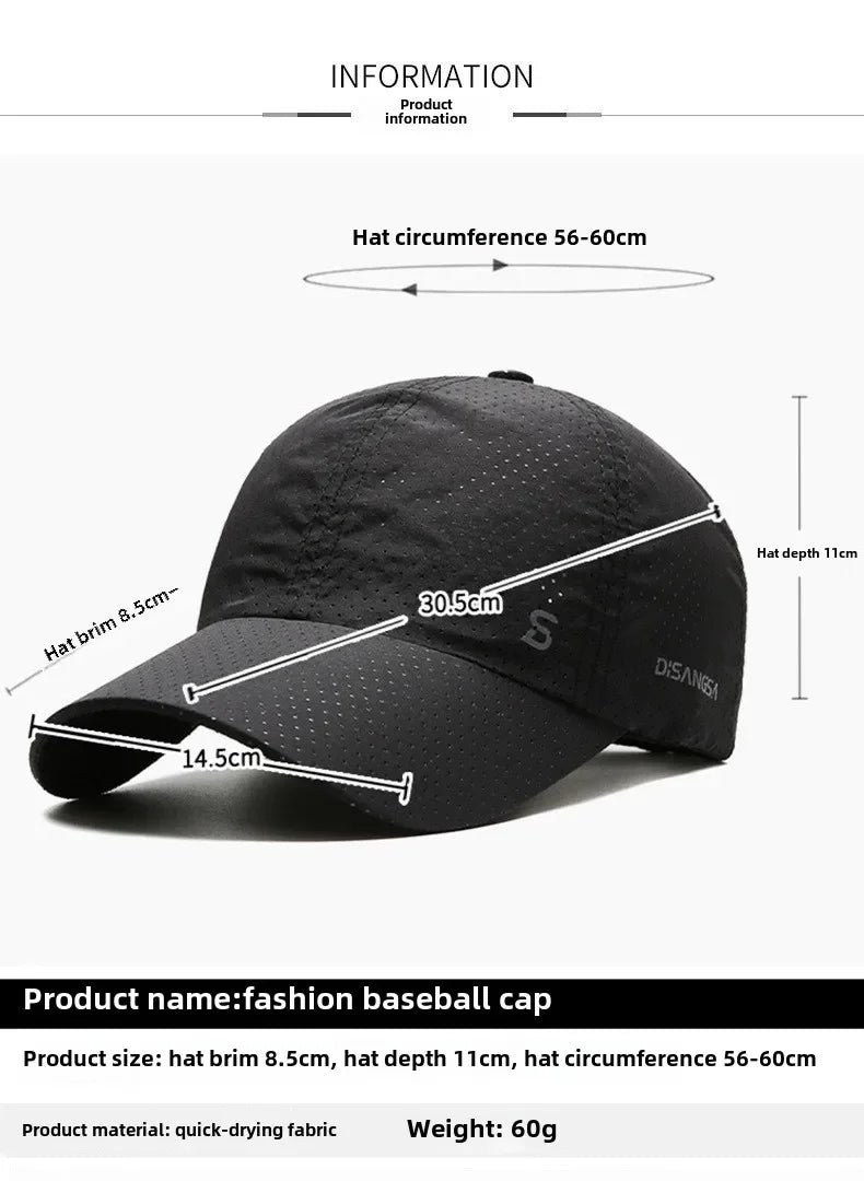 Fashion Design Running Cap Thin Quick Drying Breathable
