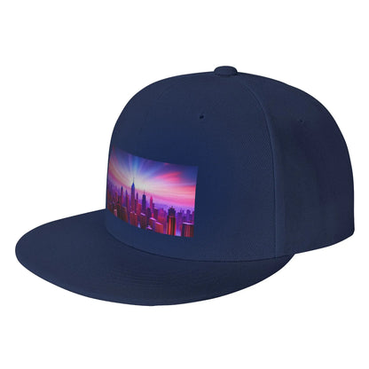 Vast City Skyline Flat Brim Snapback Cap