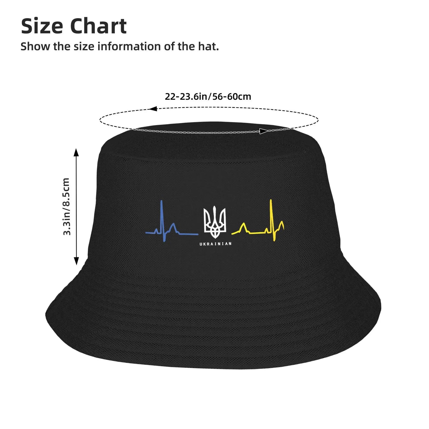 Ukraine Tryzub Heartbeat Bucket Hat