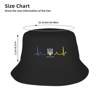 Ukraine Tryzub Heartbeat Bucket Hat