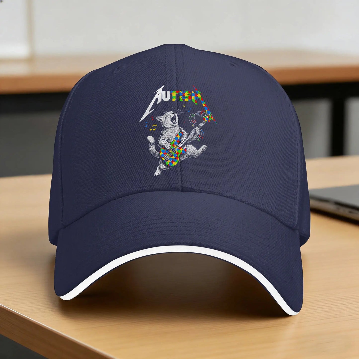Rocking To A Different Tune Cat Baseball Cap