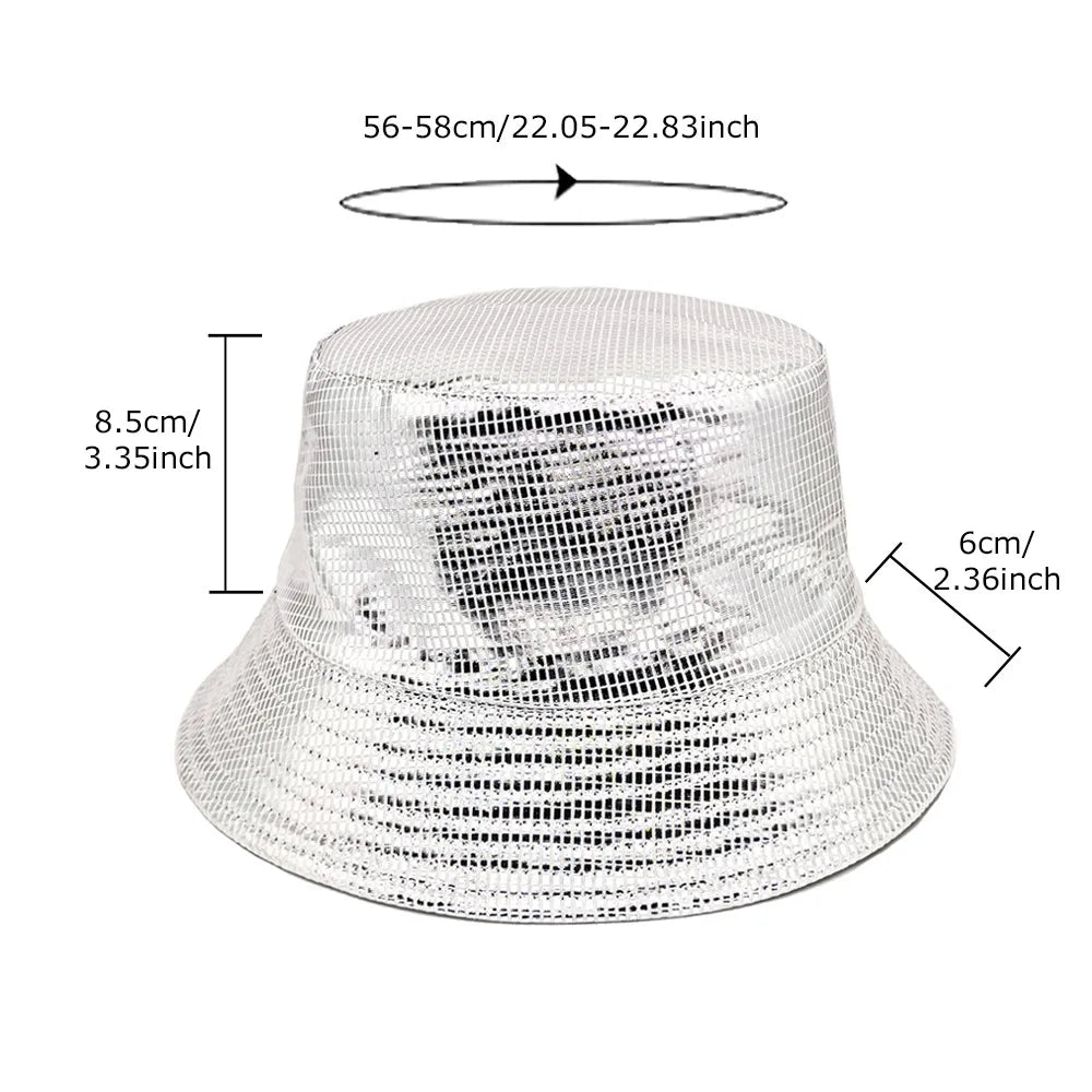 Fashion Bling Panama Women Men Decorate Bucket Hat