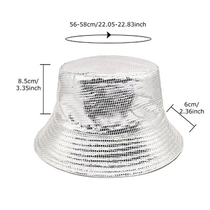 Fashion Bling Panama Women Men Decorate Bucket Hat