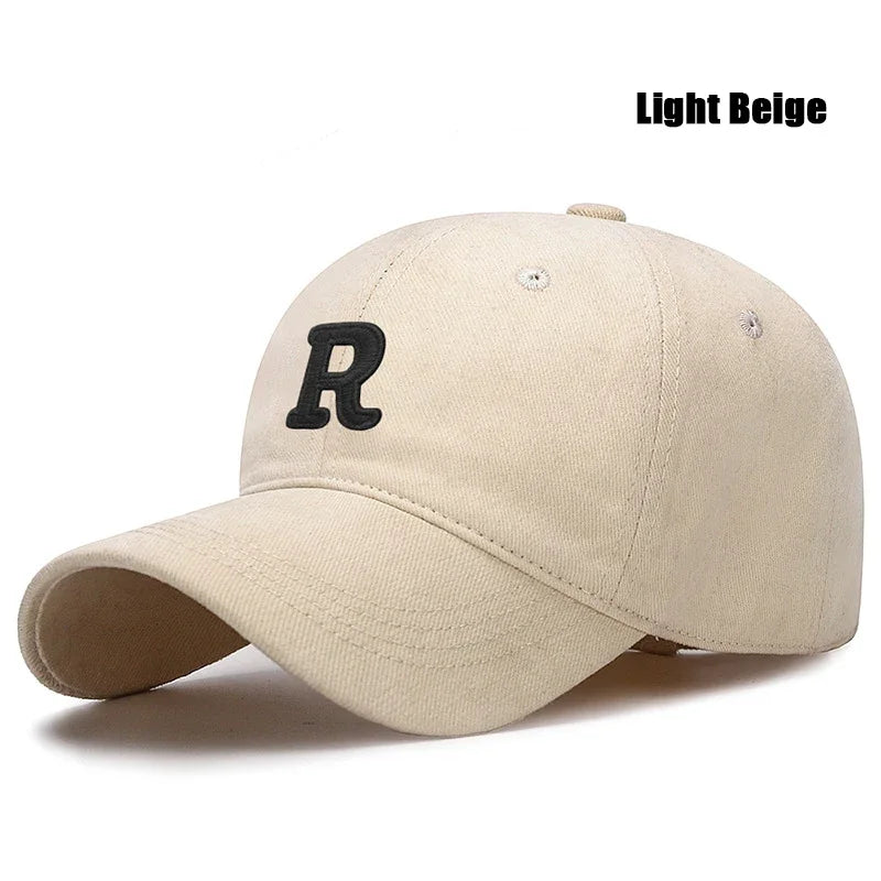 New Unisex Korean Version Big Head Circumference Three Dimensional R Letter