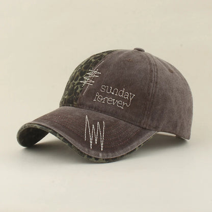 Leopard Patchwork Letter Snapback Baseball Cap