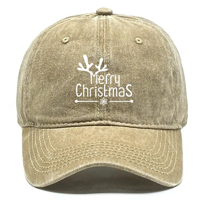 Merry Christmas Washed Baseball Cap
