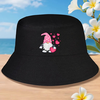 Cute Valentine Gnome Heart Balloon Bucket Hat