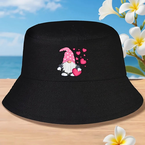 Cute Valentine Gnome Heart Balloon Bucket Hat