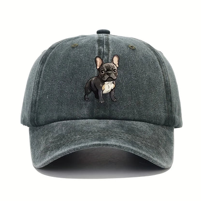 Retro French Bulldog Dad Baseball Cap