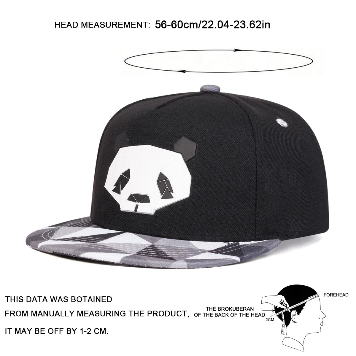 Panda Print Casual Snapback Cap