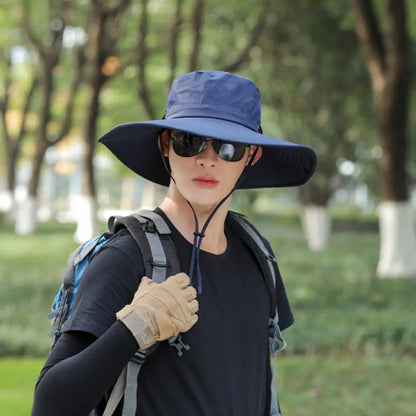 Foldable Large Brim Breathable Polyester Fishing Bucket Hat