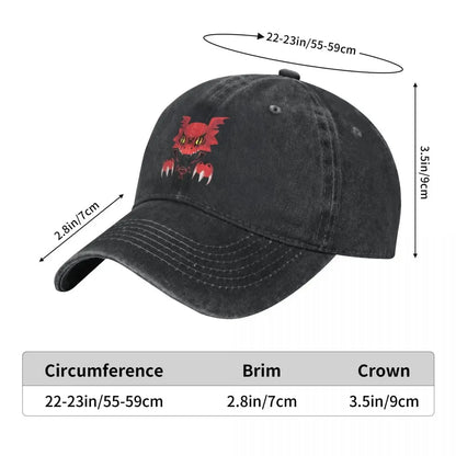 Bad Guilmon Digimon Vintage Denim Baseball Cap