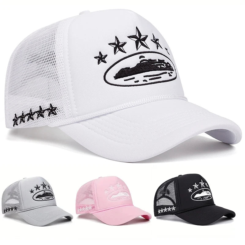Fashion New Unisex Print Baseball Hats Hip Hop Breathable Personal Sunshade Mesh Versatile Street Snapback Hats Trucker Caps