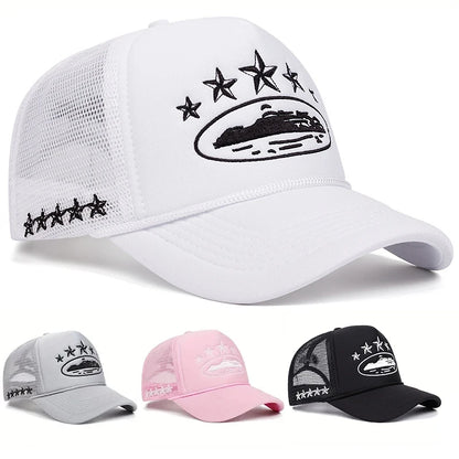 Fashion New Unisex Print Baseball Hats Hip Hop Breathable Personal Sunshade Mesh Versatile Street Snapback Hats Trucker Caps