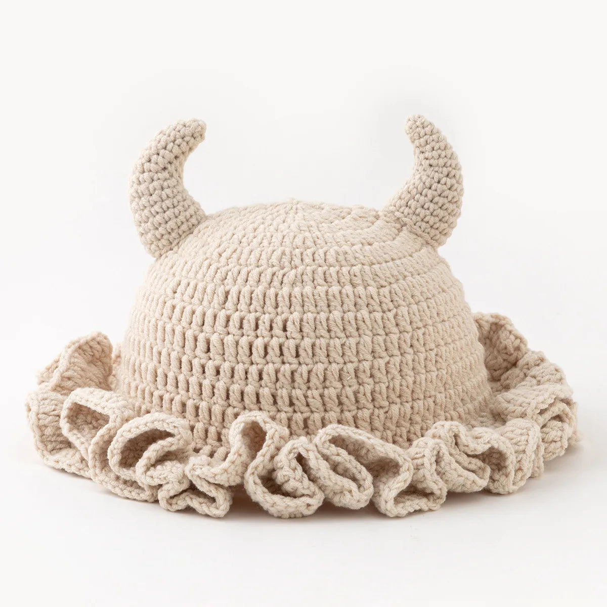 Couple Handmade Ruffle Lace Knitted Bucket Hat