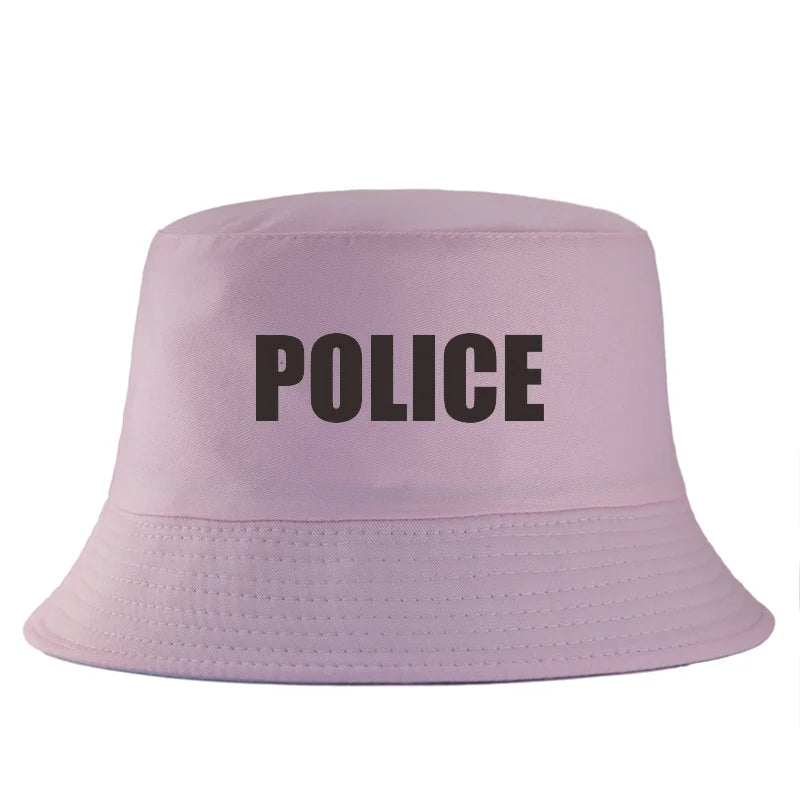 Police Letter Print Costume Bucket Hat Unisex