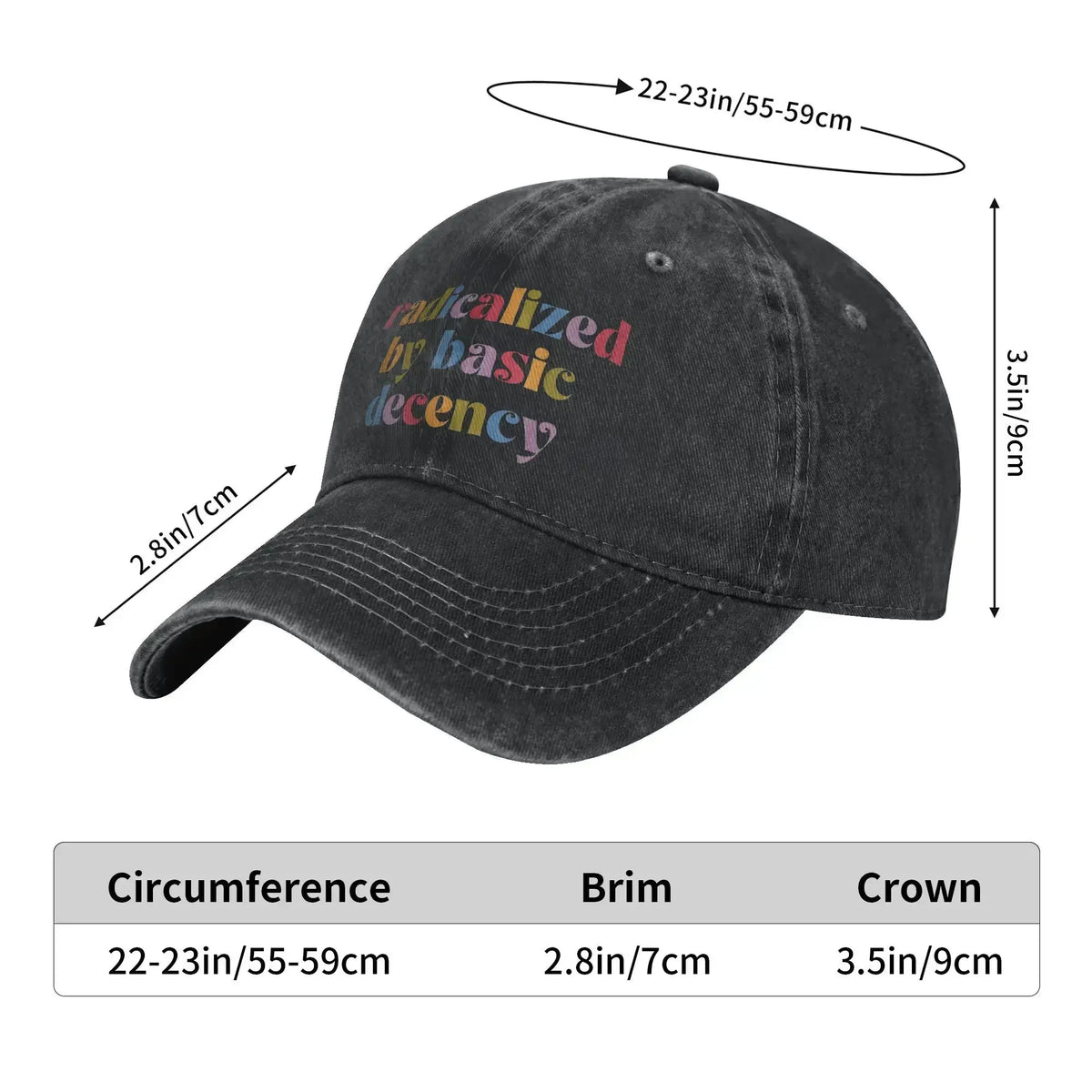 Radicalized By Basic Decency Distressed Washed Baseball Cap