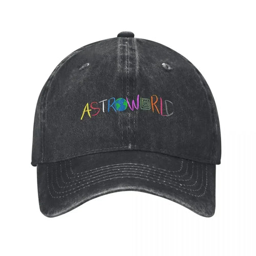 Travis Astroworld Distressed Denim Rapper Snapback Baseball Cap