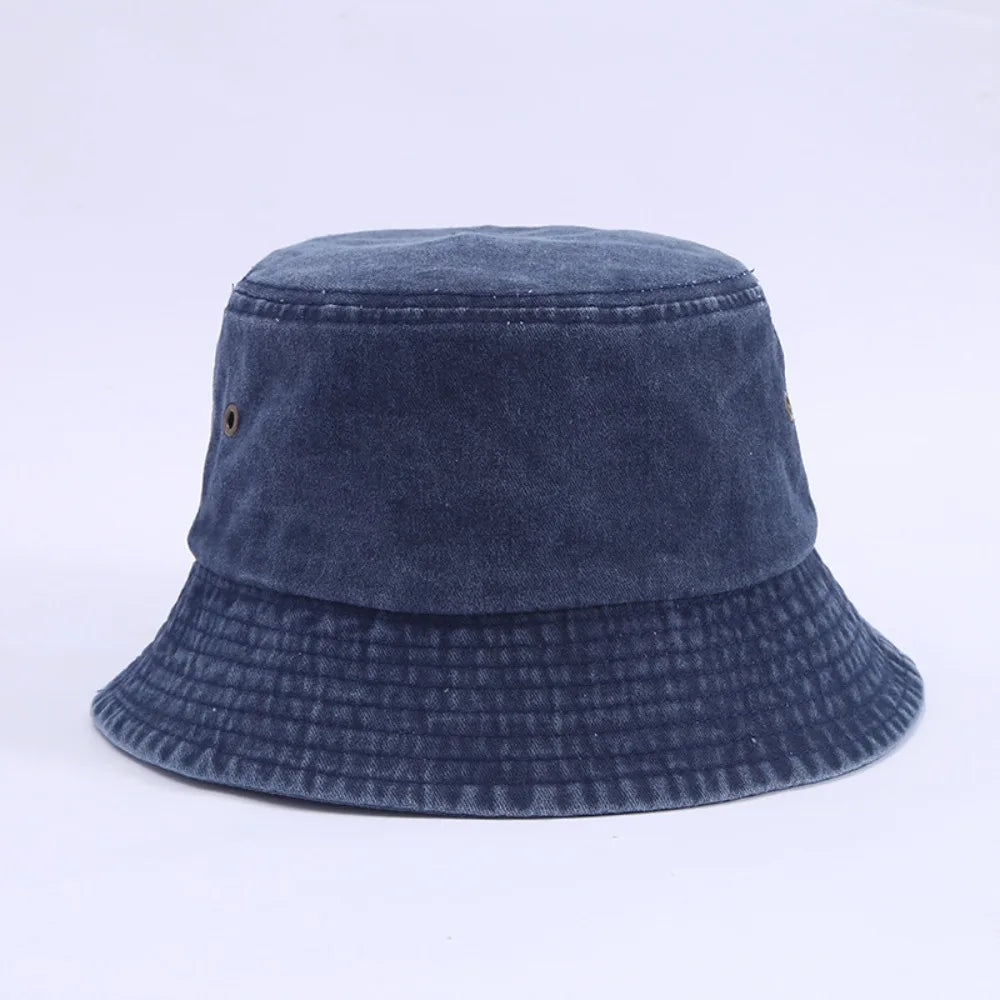 Fashion Summer Bucket Hat Hip Hop Washed Denim