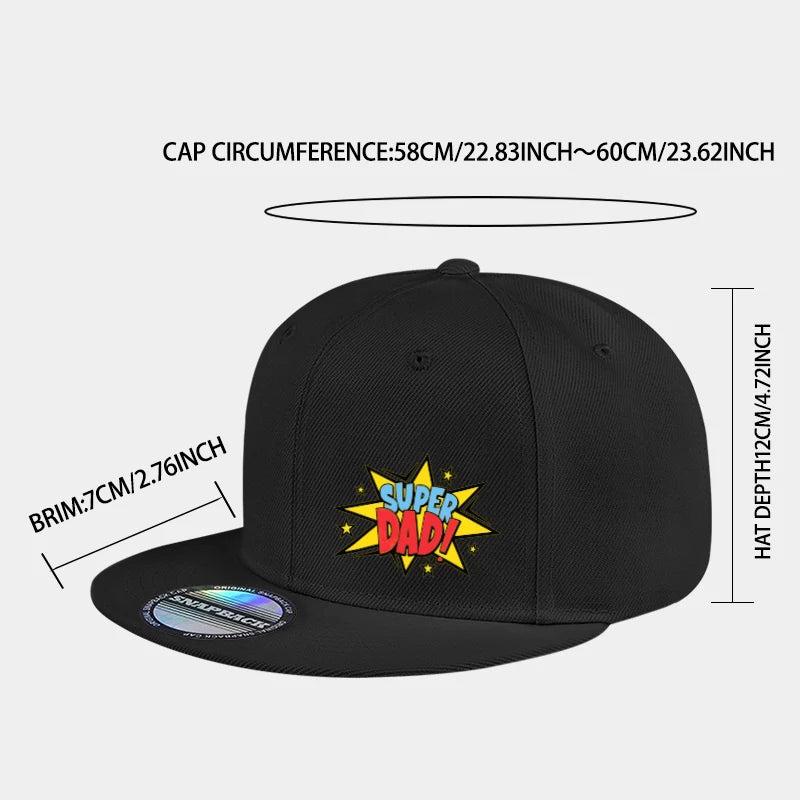 Retro Super Dad Comic Style Snapback Cap