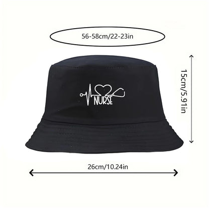 Nurse Print Y2K Vintage Cotton Bucket Hat