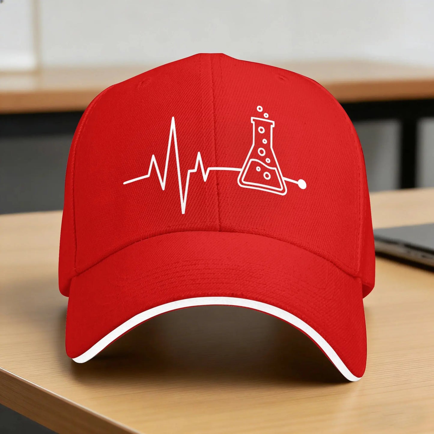 Heartbeat Chemistry Retro Trucker Baseball Cap