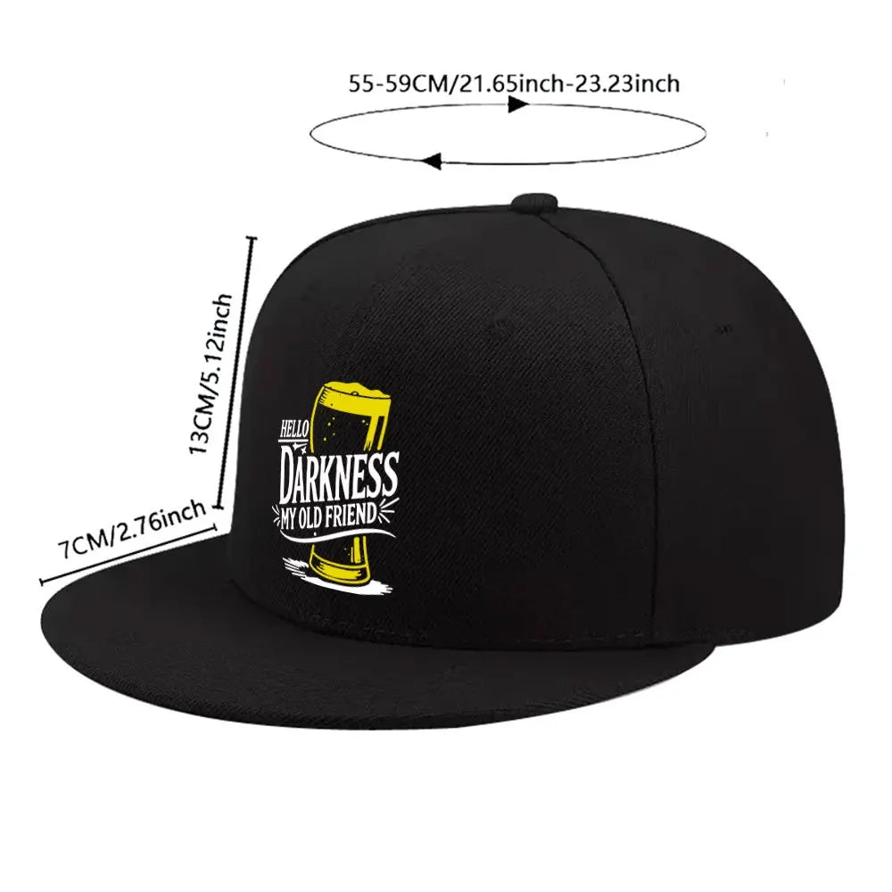 Hello Darkness Beer Glass Street Snapback Cap