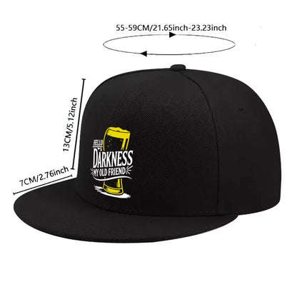 Hello Darkness Beer Glass Street Snapback Cap