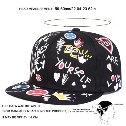 Smiling Graffiti Hip Hop Snapback Cap