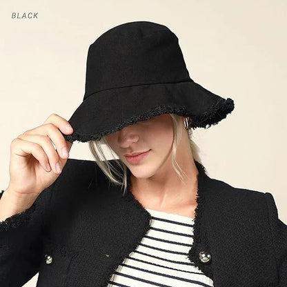 Cotton Fringed Bucket Hat Soft Fisherman Cap