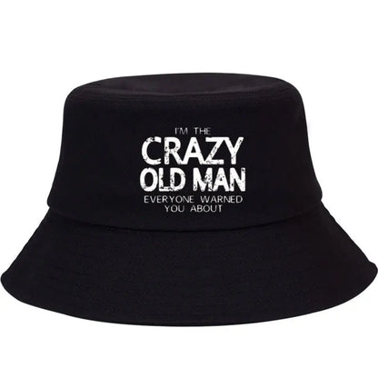 Crazy Old Man Washed Bucket Hat