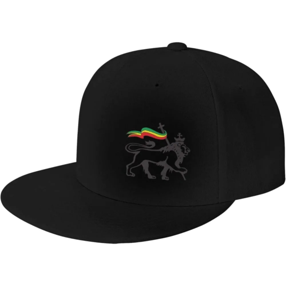 Lion Of Judah Rasta Flat Brim Snapback Cap