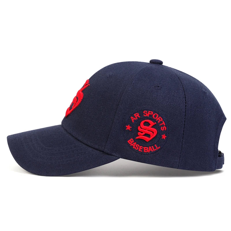 Unisex Gothic S Letter Embroidery Side Baseball Caps