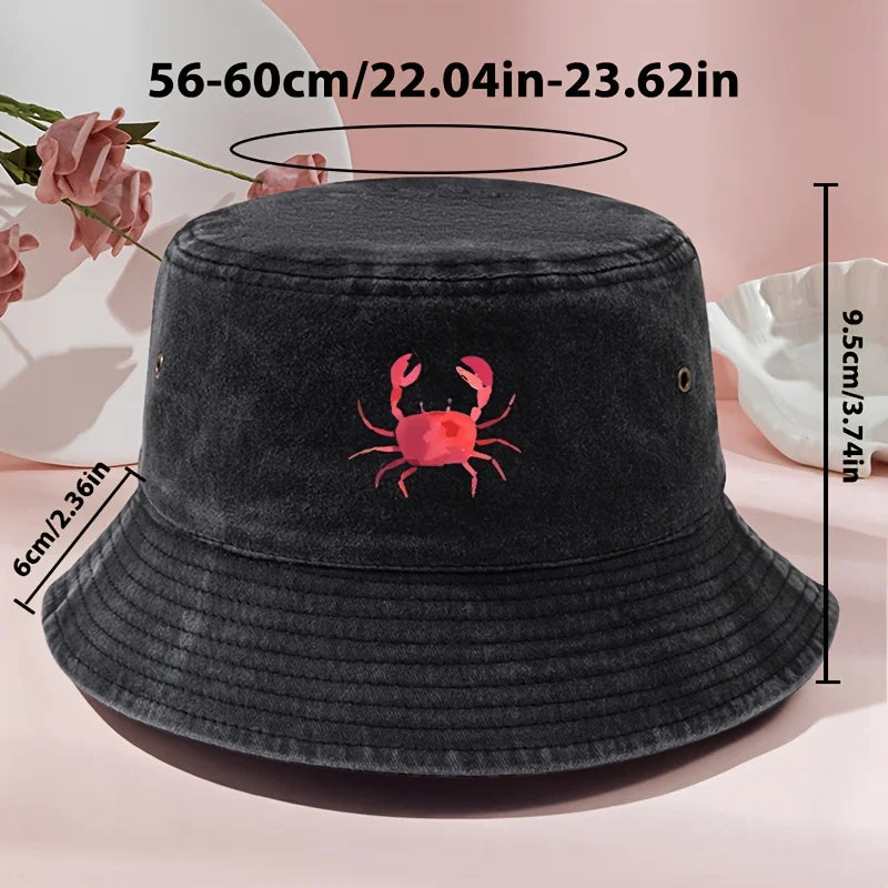 Vintage Washed Print Bucket Hat