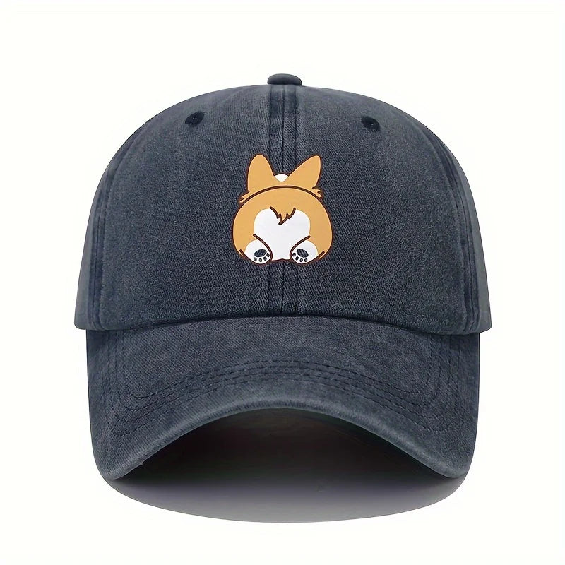 Retro Dog Print Travel Baseball Cap