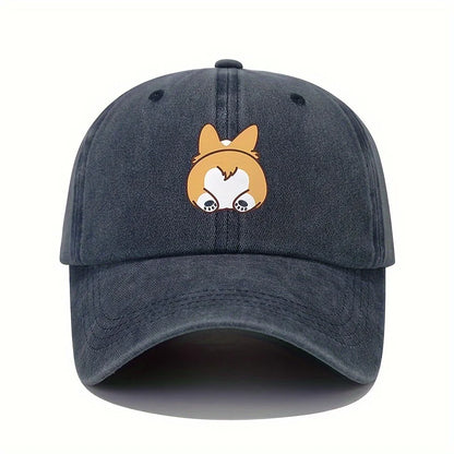 Retro Dog Print Travel Baseball Cap