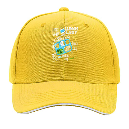 Milk Lunch Lady School Cafeteria Tray Food Graphic Sandwich Baseball Cap