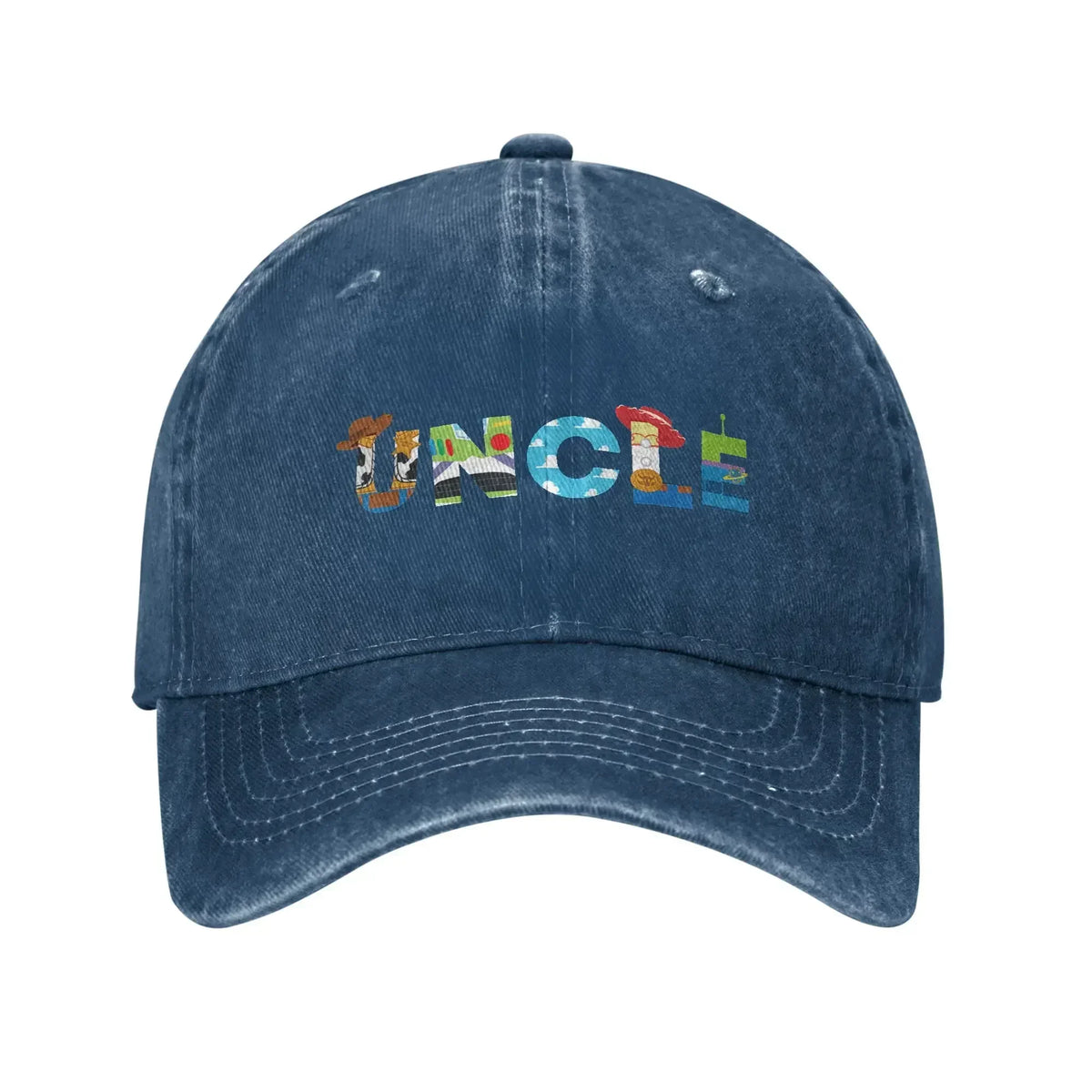 Uncle Family Birthday Distressed Denim Baseball Cap