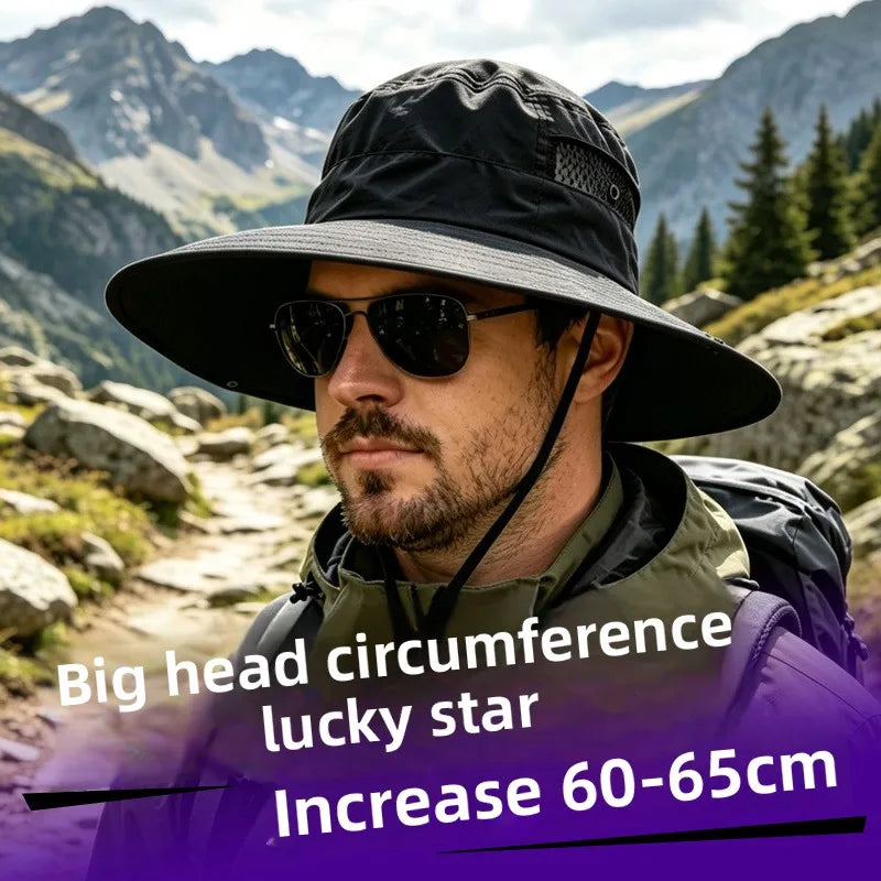 60-65CM Large Size Quick Dry UV Protection Bucket Hat