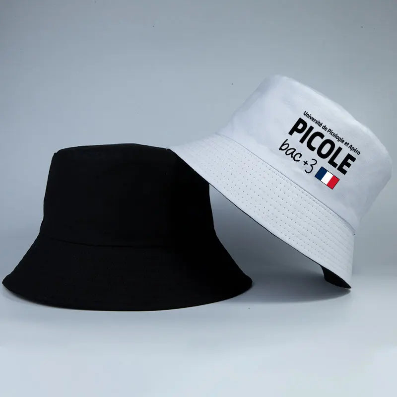 French Picole University Print Bucket Hat Unisex