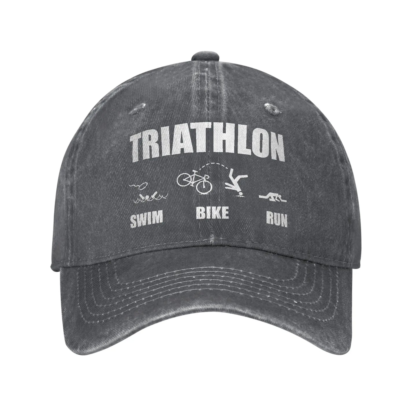 Triathlon Running Swimming Bicycling Vintage Adjustable Baseball Cap