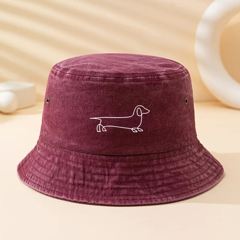 Dachshund Dog Print Outdoor Bucket Hat