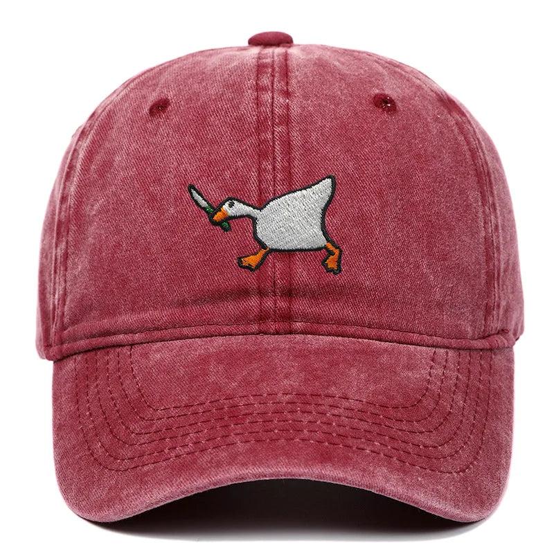 Goose Embroidered Urban Style Duckbill Baseball Cap