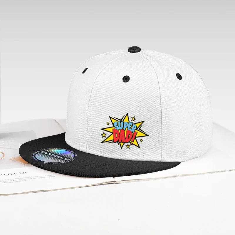 Retro Super Dad Comic Style Snapback Cap