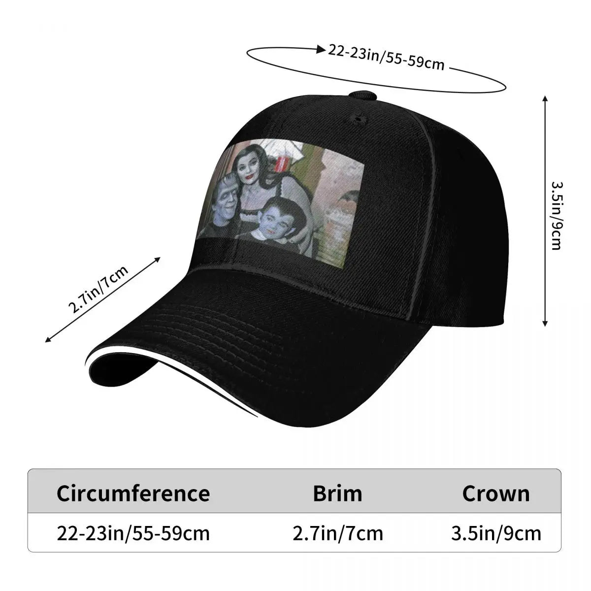 Herman Lily And Eddie Munster Graphic Baseball Cap